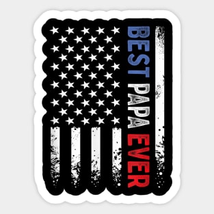 Father's Day Best Papa Ever with US American Flag Sticker